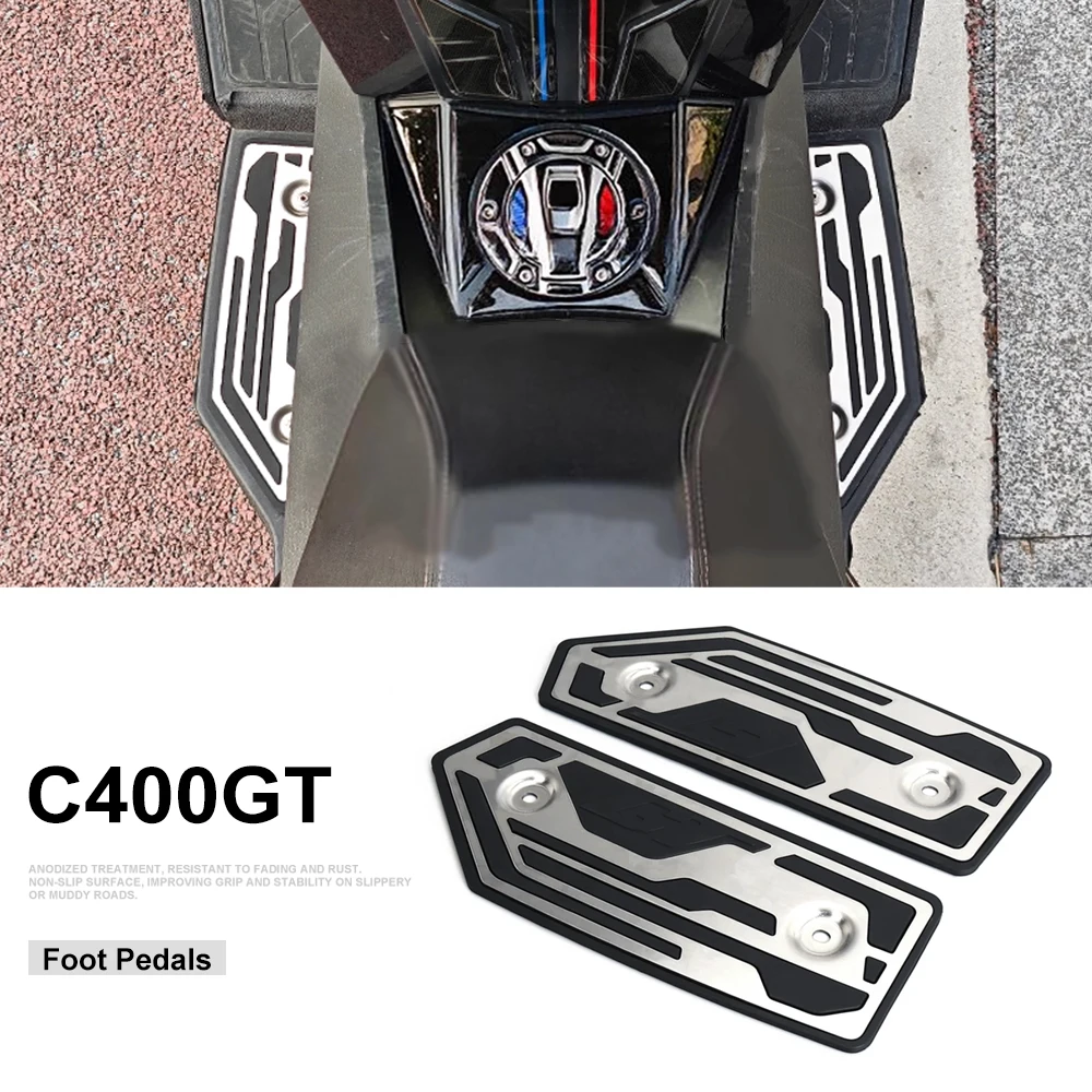 

C400GT 2025 New Motorcycle Foot Pegs Pedal Kits Footboard Step For BMW C400X C 400 GT 2025 Foot Rests Rubber Footrest Foot Hold