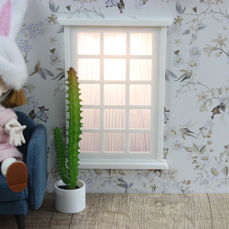 1PC Doll House Miniature Window Frame Model Decoration Windows Dollhouse 1/12 Mini Furniture Toy