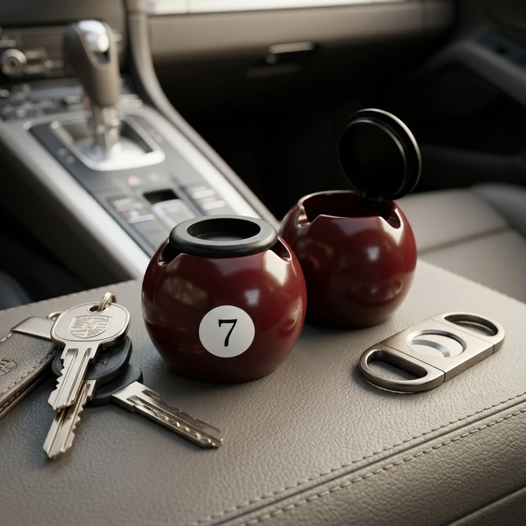 Mini Billiard 7 Ball Ashtray Odor Free Portable Tabletop Ashtray Smokeless Snuffer for Car Home Office Desktop Decor