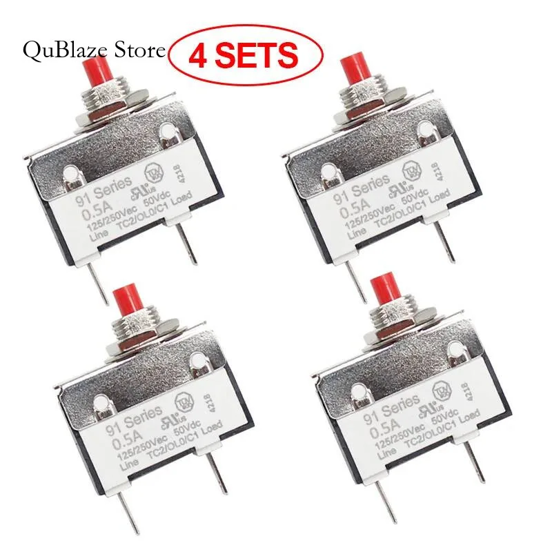 

4 PCS Kuoyuh 91 Series Mini Miniature Overload Protector 0.5A 1A 1.25A 1.5A 2A 10A Electrical Automatic Circuit Breaker