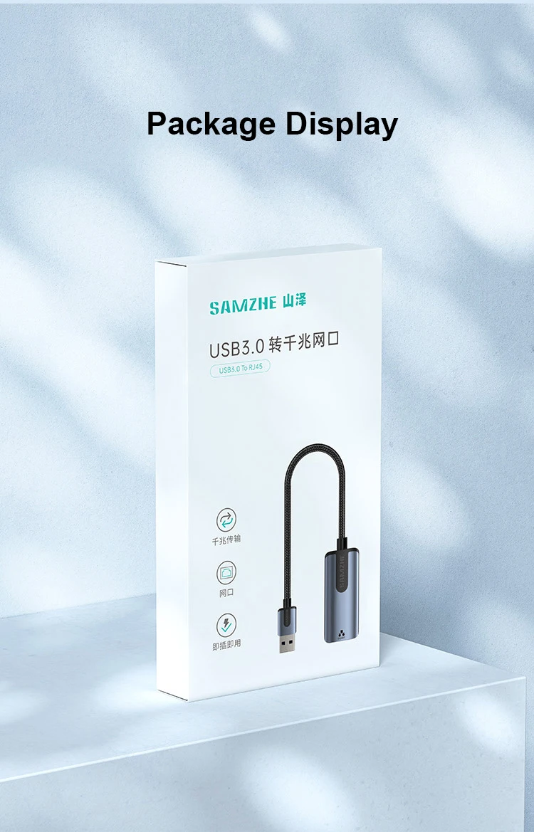 SAMZHE USB-Ethernet-Adapter, USB 3.0 auf RJ45, USB-Hub für Computer, Ethernet-Adapter, Netzwerkkarte, USB, kompatibel mit Xiaomi Mi Box S und Nintendo Switch. – Detail 13