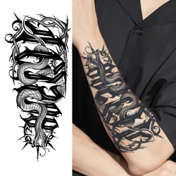 1Pc Snake Arm Waterproof Temporary Tattoo, Long-Lasting 1-2 Weeks, Realistic Semi-Permanent Fake Tattoo