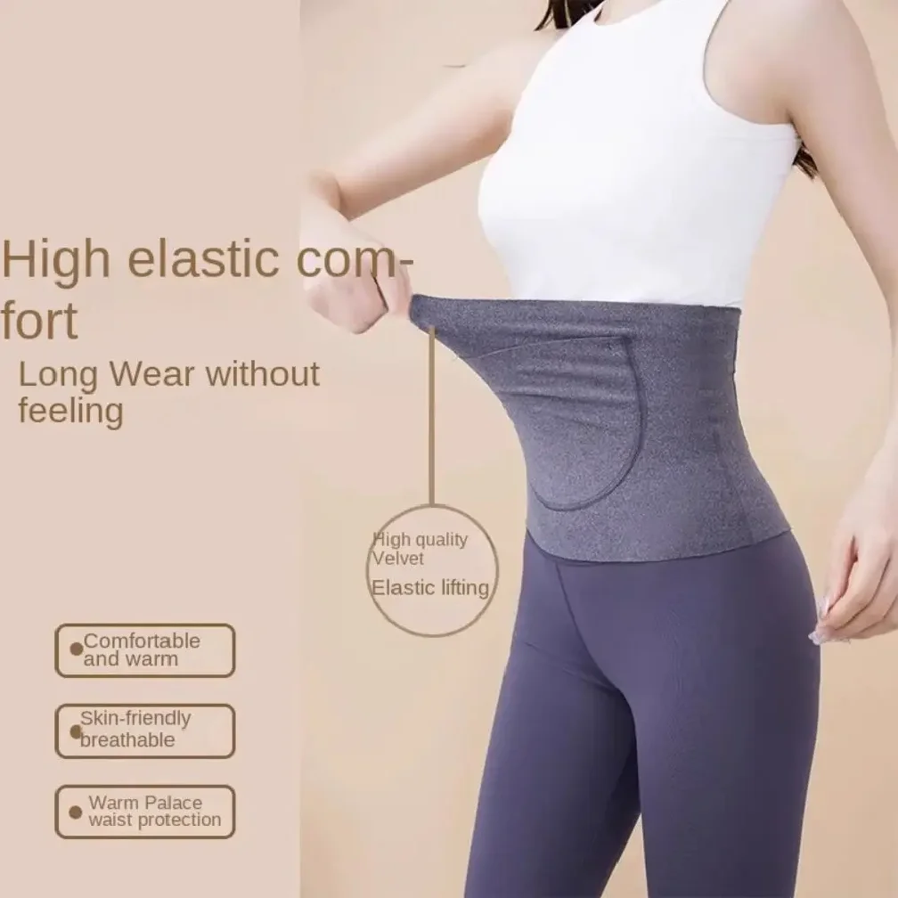 Thermal Belt with Double Pocket Anti-Cold Warm Stomach Shaping Belt Elastic Women's Intimates Aunt'S Magic Tool To Warm Belly