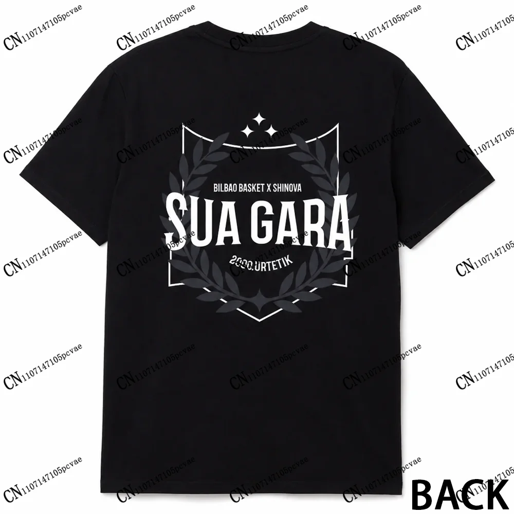 SUA GARA Bilbao Basket 100% cotton 2026–27 New Arrivals Basketball Jerseys and Printed T-shirts Spain Fans Top