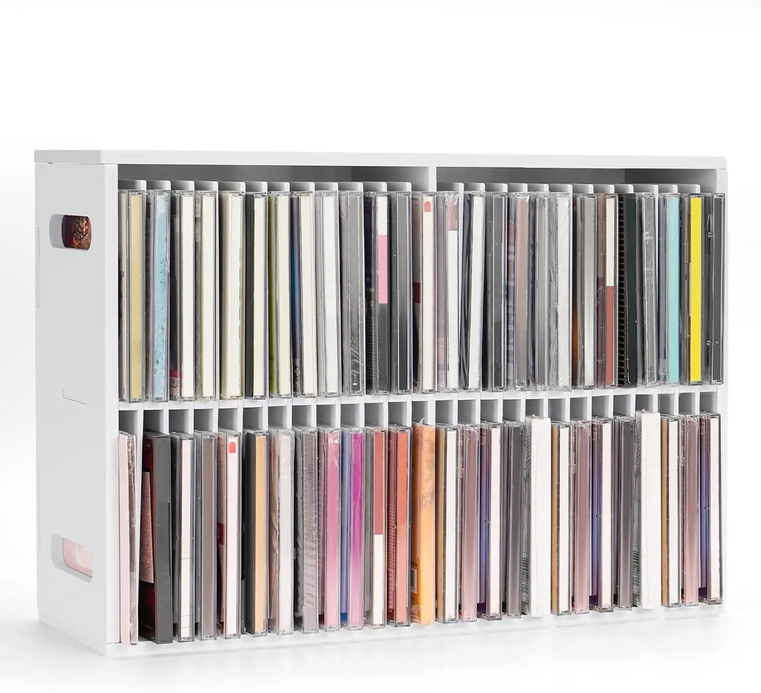 

52 Slots CD Storage Holder, Wall-Mounted CD Display Stand Jewel Cases Organizer Rack, Stackable Disc Case Holder for T