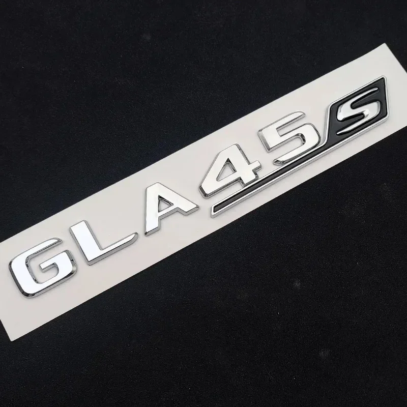 

For Mercedes GLA45S Logo AMG GLA45S ABS Sticker 3D Chrome Emblem GLA45S Badge Decal Car Styling Sticker Accessories