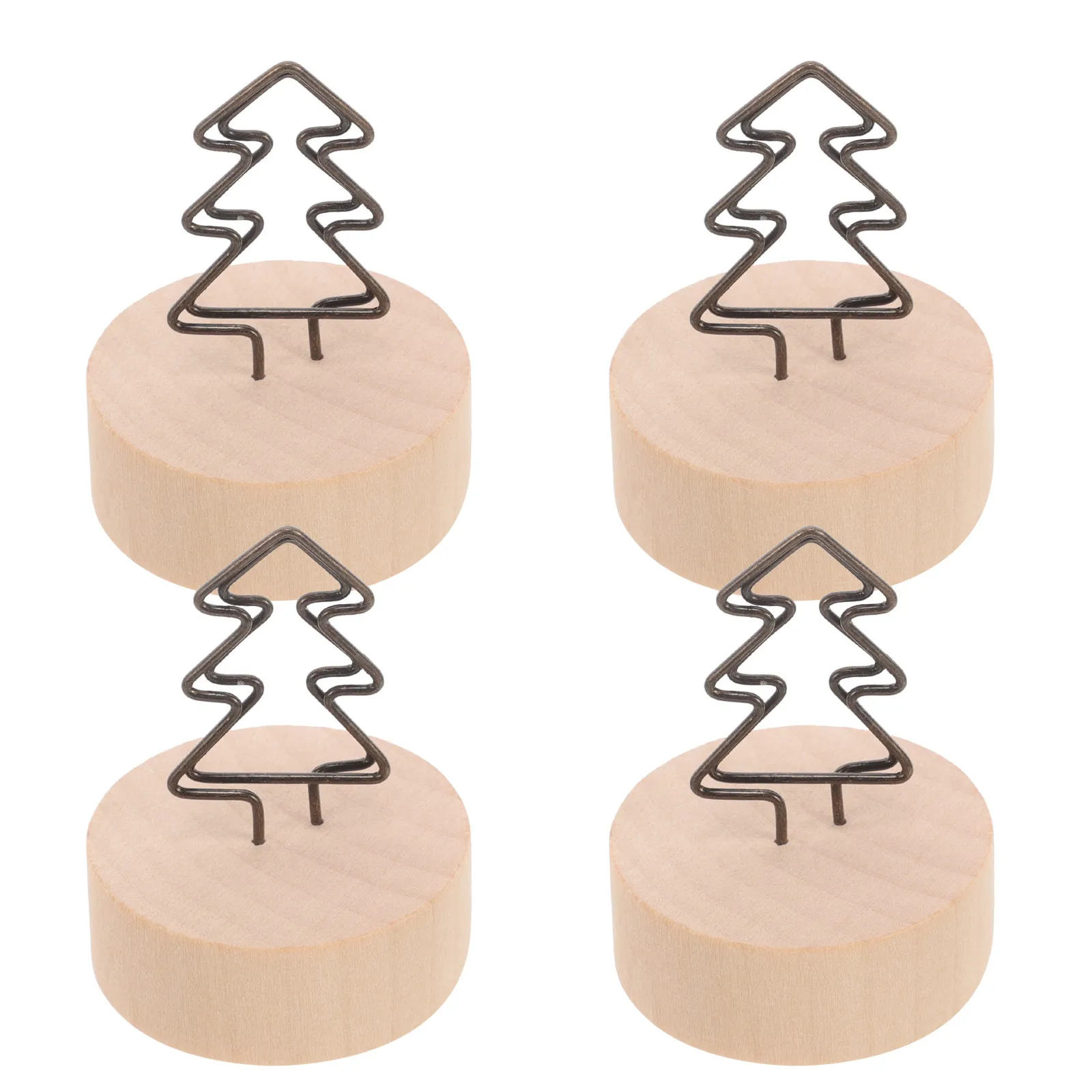 4Pcs Sturdy Wooden Note Clip Photo Holder Memo Stand for Engagement Shower Graduation Holiday Table Decoration Desk Organizer