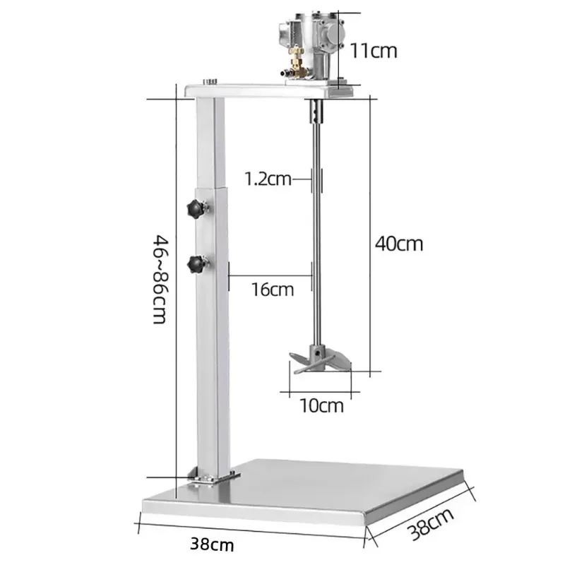 Industrial Pneumatic Mixer Glue Liftable Air Mixing Machine Paint Ink Agitator Stirrer 5 Gallon 60L Tank Liquid Dispersing Tool