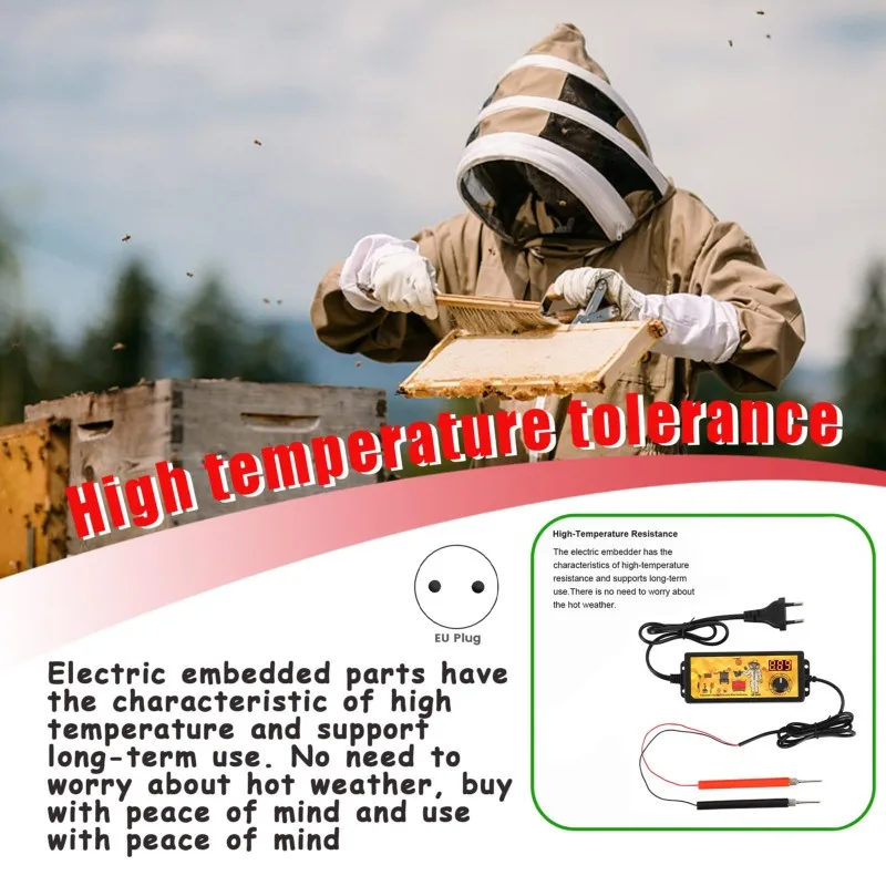 ABGE-Beehive Frame For Wax Frames Beekeeping Tool Beekeeping Supplies Electric Wire Embedder EU Plug