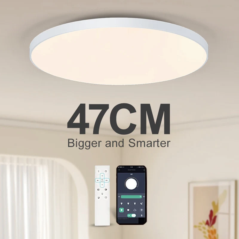 מנורת תקרה LED חכמה ניתנת לעמעום עם שלט רחוק, לסלון ולחדר שינה