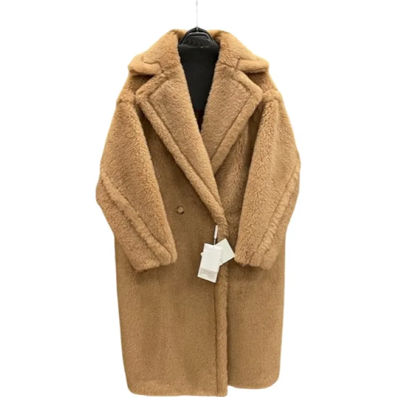 

Top quality Winter classic temperament of teddy bear 90% cashmere coat 10% mulberry silk top quality fashionable cashmere coat