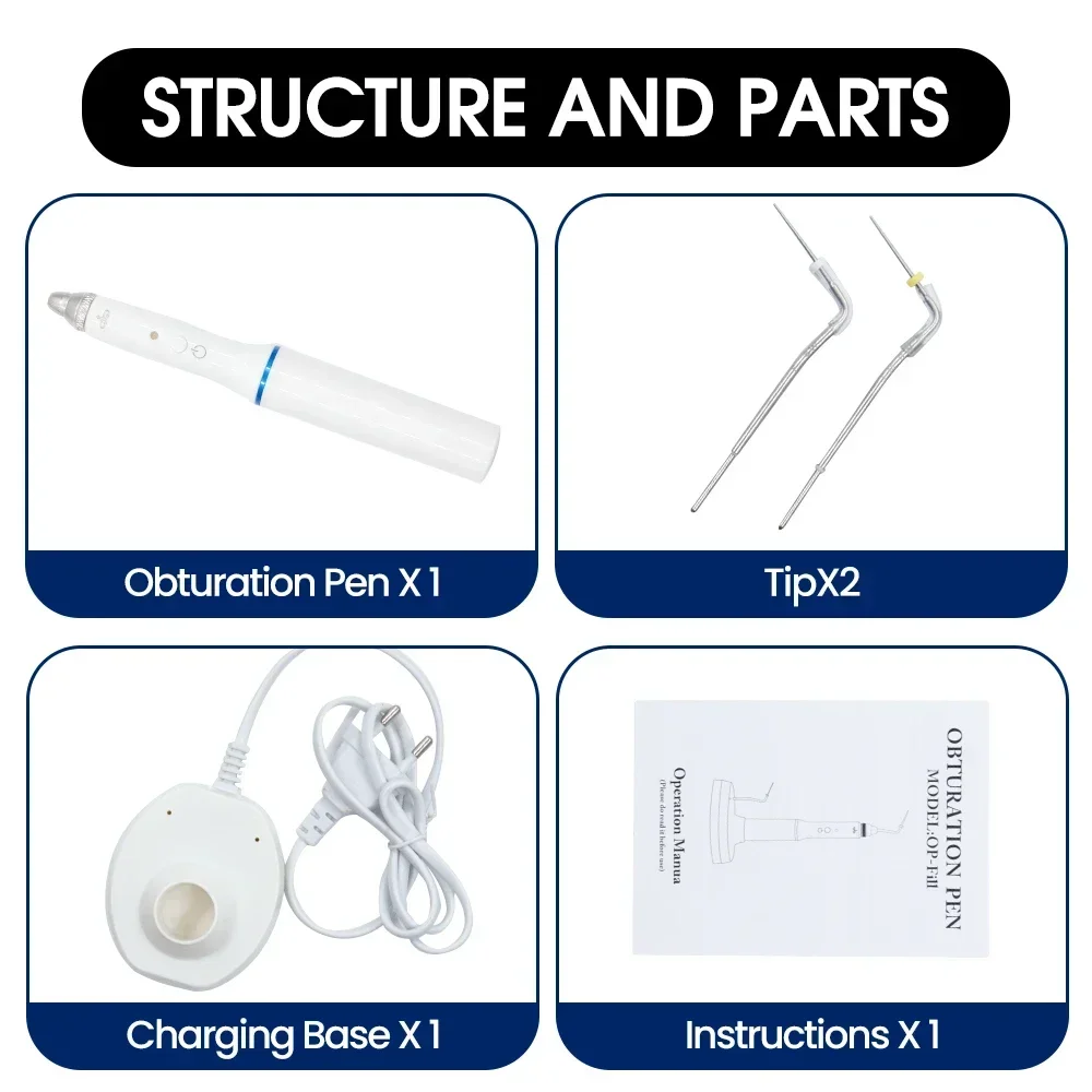 Dental Cordless Wireless Gutta Percha Obturation System. Endo heated pen + 2 tips. 0.2 second rise for root canal therapy