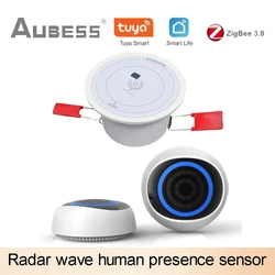 Zigbee-Wave Presença Humana Sensor de Movimento, Teto ou parede Detector de Micro-movimento, Tuya Smart Life, Domótica, Controle Remoto