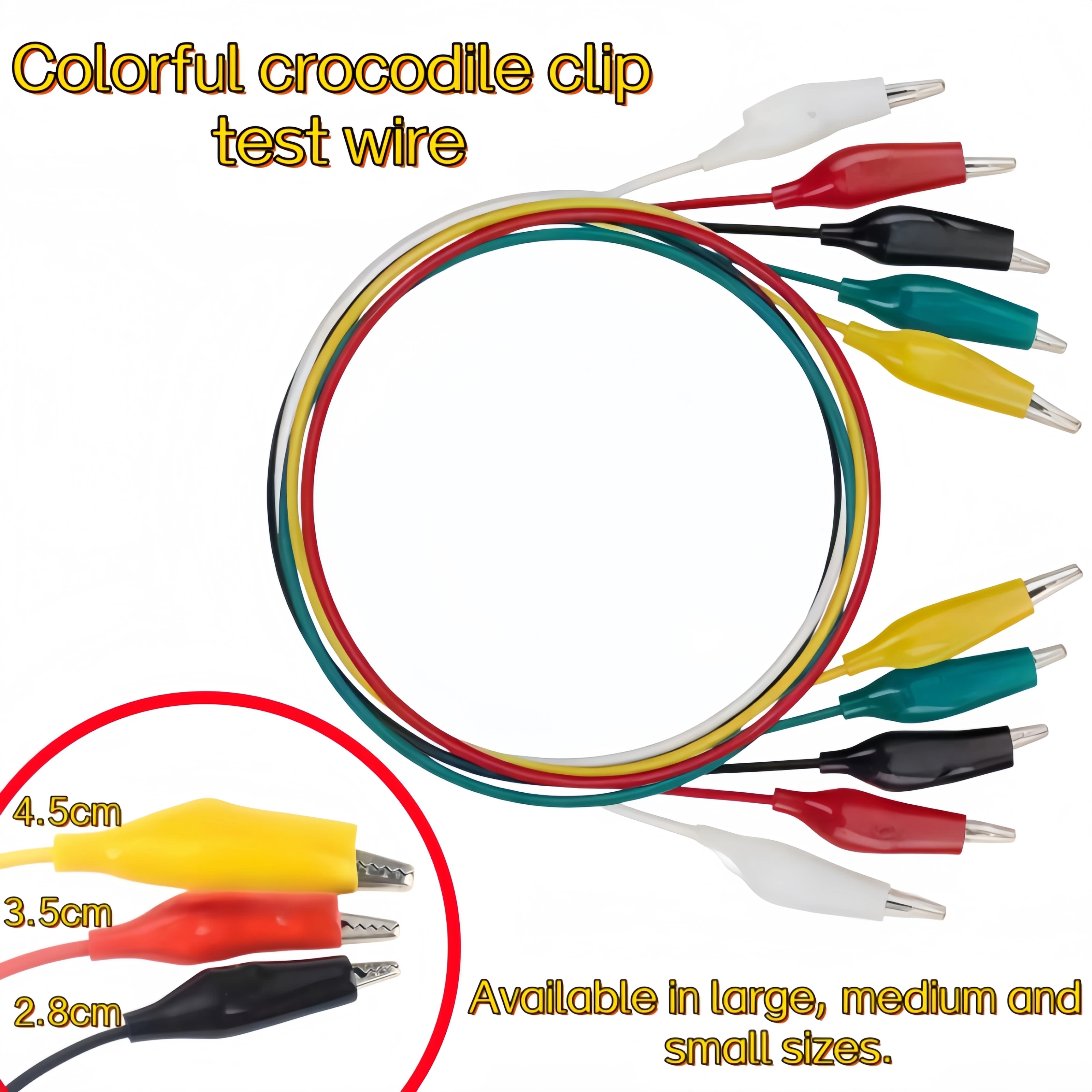1Set / 10PCS Alligator Clips Electrical DIY Test Leads Alligator Double-ended Crocodile Clips Roach Clip Test Jumper Wire 46CM