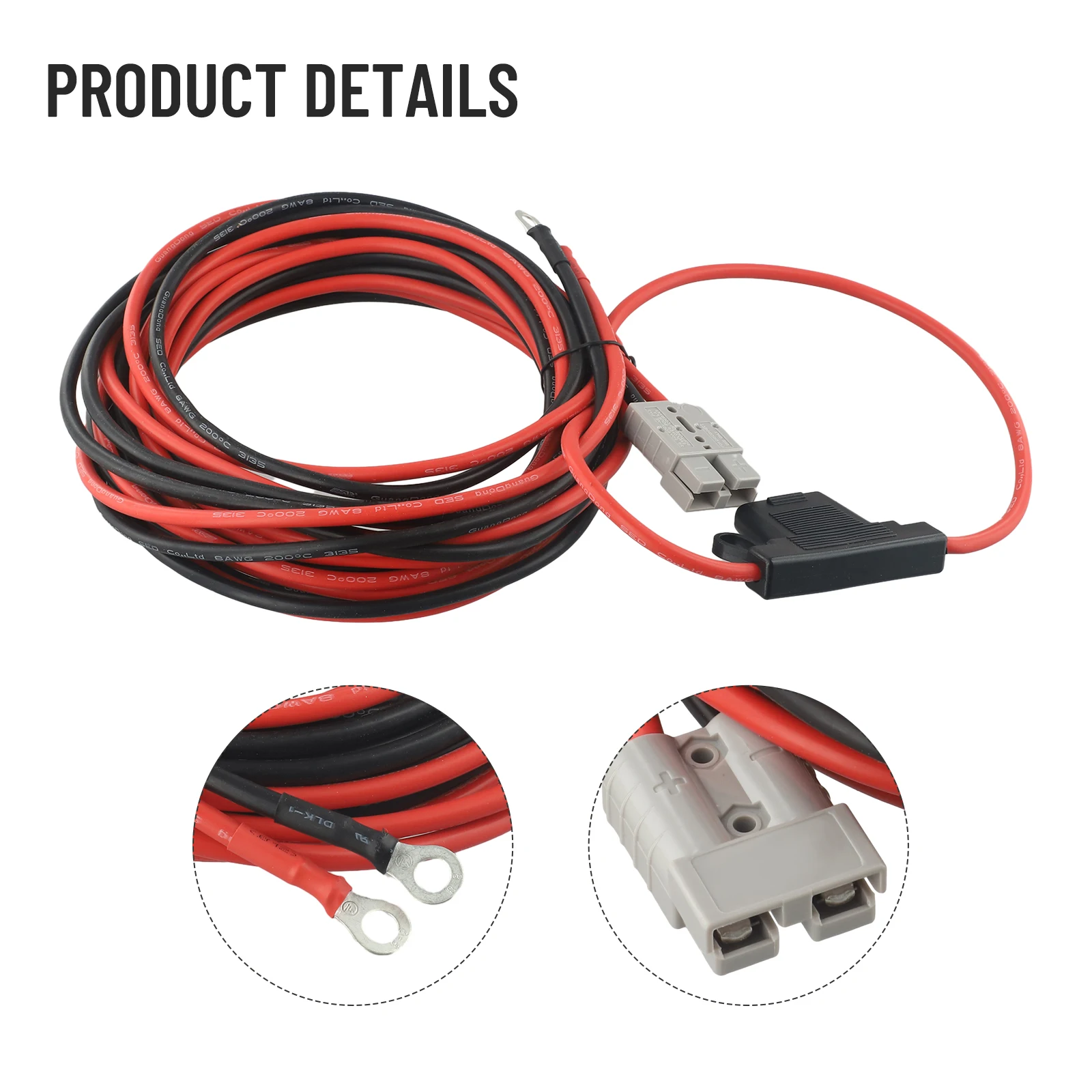 Convenient Plug & Play 50A Wiring Kit 12V 6m, Weatherproof Jacket for Harsh Conditions, Perfect for Trailer Power Wiring