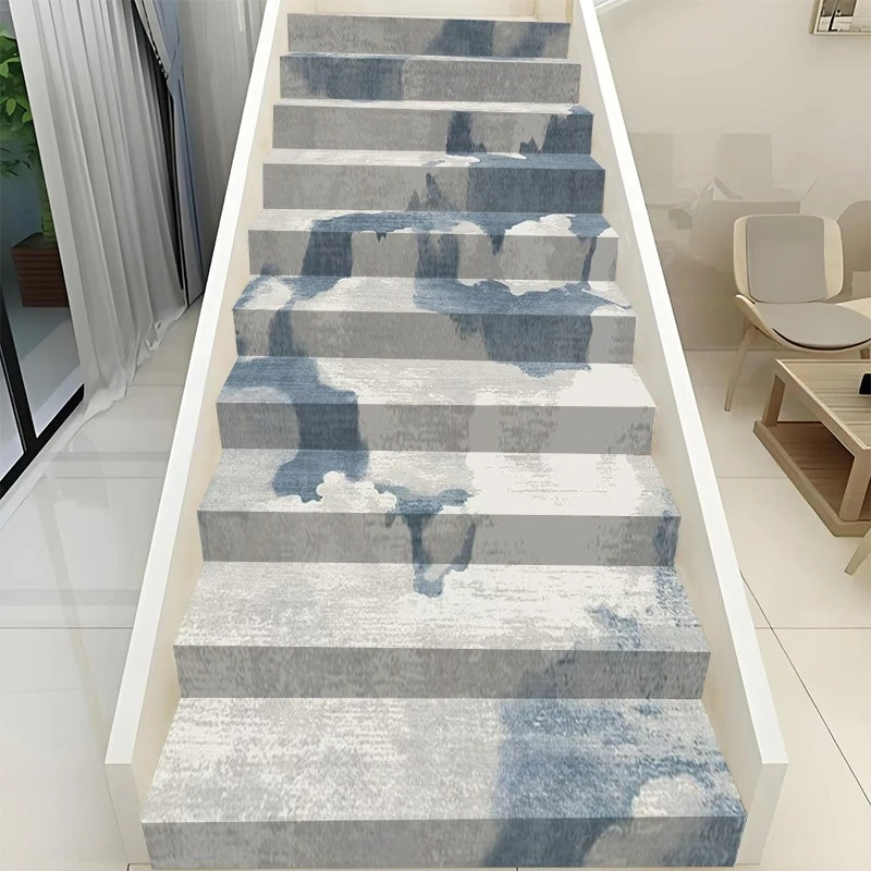 Waterproof and anti slip self-adhesive staircase carpet fully covered with PVC leather step pad