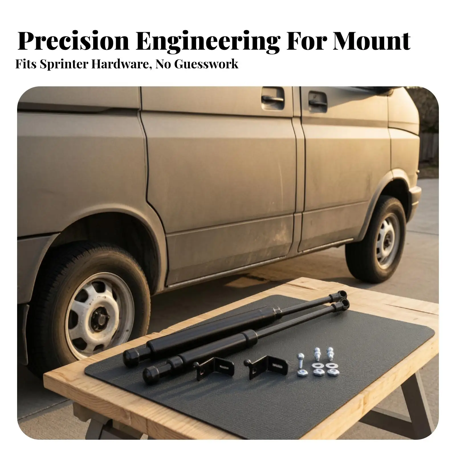 Metal Hood Support Rod Kit for German Van 2018-2023 Secure Open Bonnet Struts Pair
