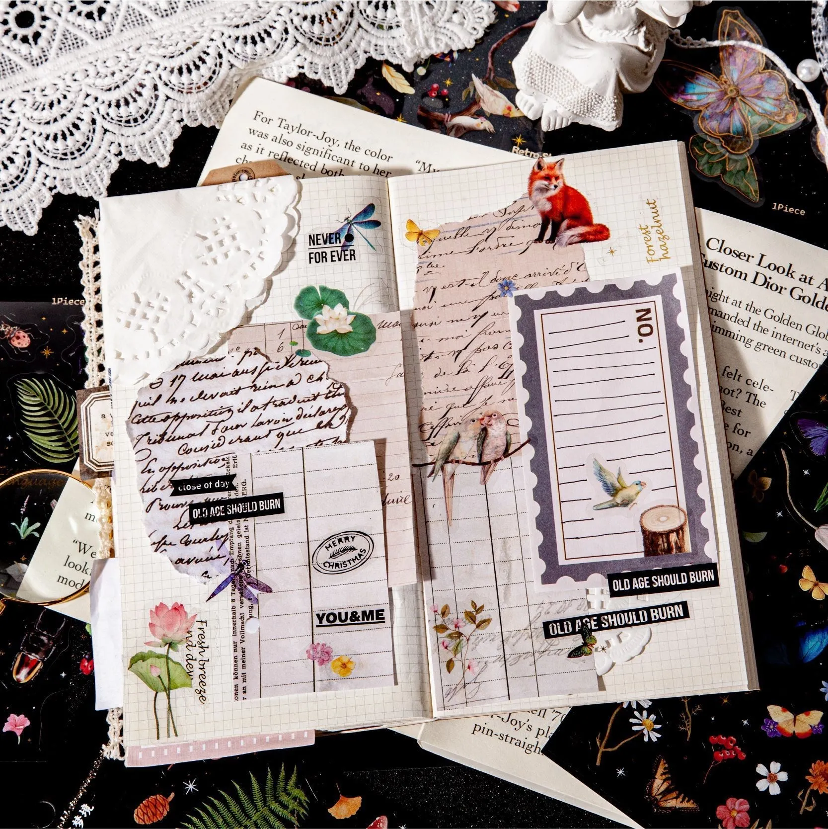 Plants Floral Sticker set Forest Animal Stationery Stickers Diary Book Diy Journal Planner Decorative Sticker Label