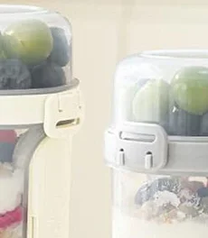 600 ml Salat Haferflocken Tasse Frühstück Doppel Tasse Getreide Nuss Joghurt Container Set Mit Dressing Halter Gabel Mahlzeit Vorbereitung