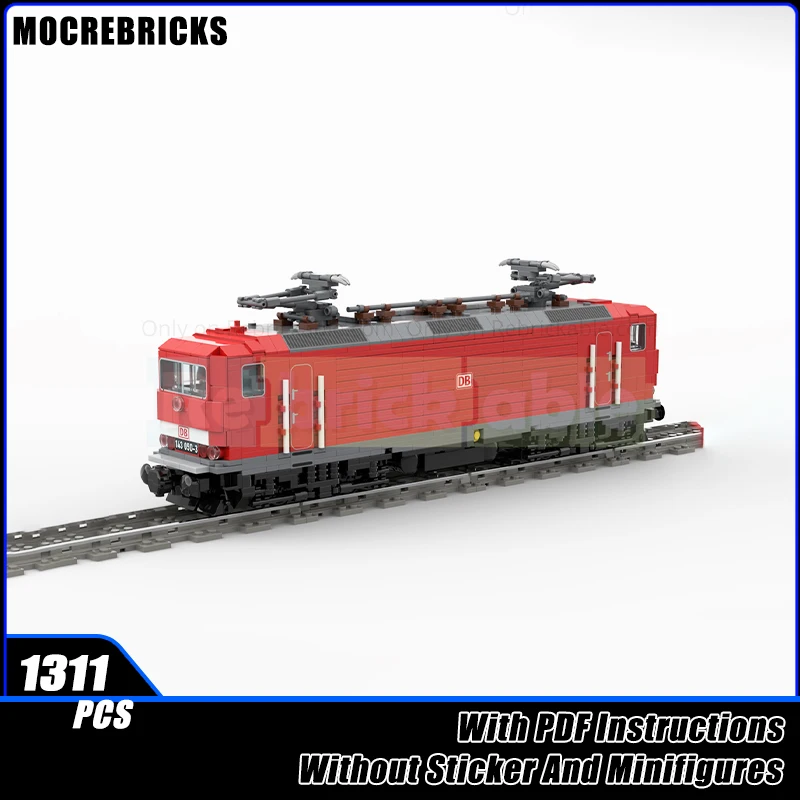 

MOC Немецкая железная дорога BR143 Электрический лежачий поезд Строительные блоки Модель Кирпичи Игрушки для мальчиков Рождественский подарок