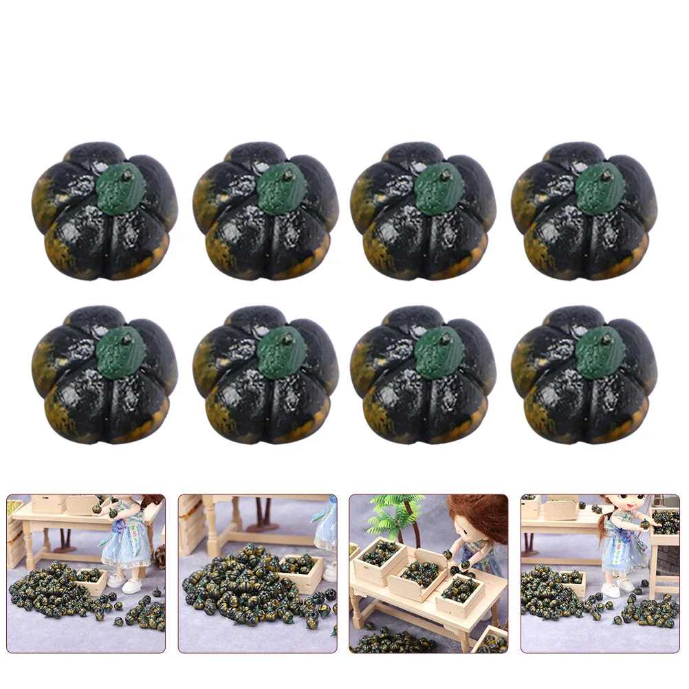 10 Pcs Green Pumpkin Model Simulation Acorn Squash Ornaments Decor Models Decorate Crafts Mini House Resin Decors