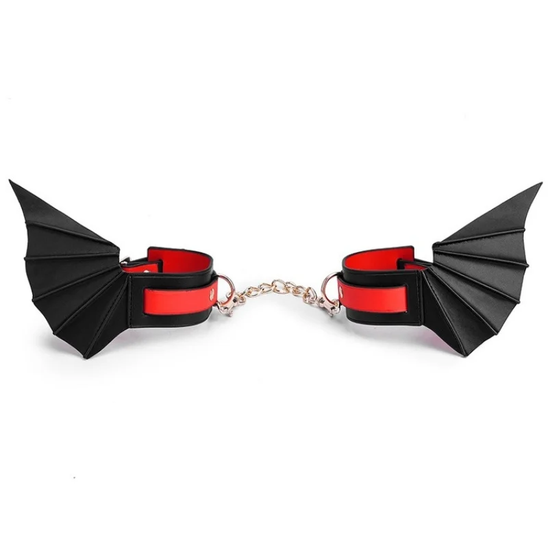 أصفاد جنسية على شكل خفاش مع أجنحة جلدية قابلة للتعديل ثلاثية الأبعاد SM دعامة لضبط الجسم للزوجين يمزح لعبة الجنس للبالغين