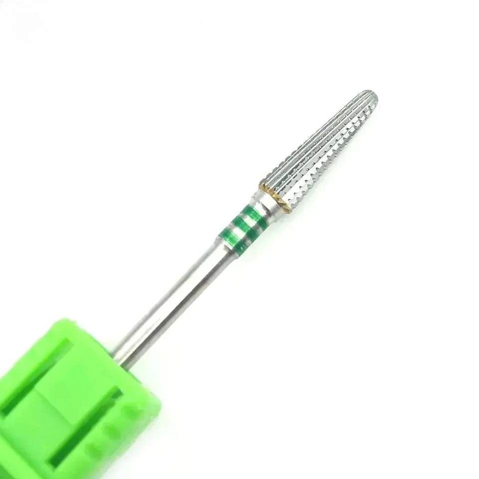 Long Cone Carbide Nail Drill Bits 3/32 Cuticle Clean Burr Rotary Milling Cutters for Manicure Electric Drills