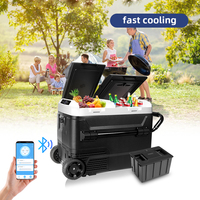 HL 12 Volt Car Refrigerator 42L 50L Double Door Car Refrigerator (-4°F~68°F) for Trucks RVs SUV Camping Travel
