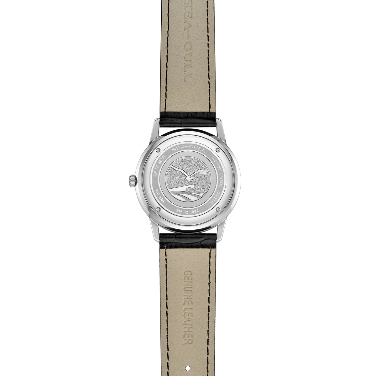 Sea-Gull Ultra-Thin Couple's Automatic Mechanical Watch 9mm Calendar Wristwatch Water-Resistant Stainless Steel Watch 1092/1092L