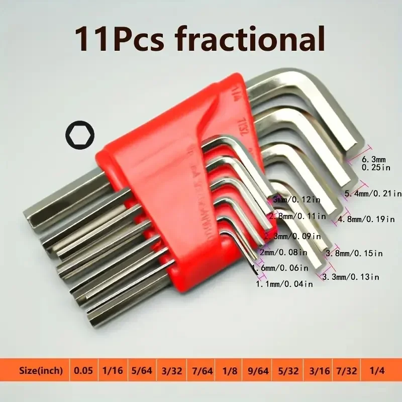 

5/11pcs Allen Metric Wrench Inch Wrench L Wrench Size Allen Key Short Arm Tool Set Easy To Carry In The Pocket