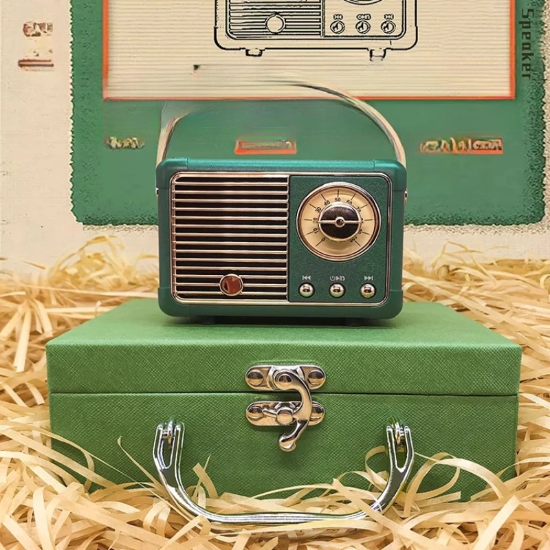 

Bluetooth speaker girl, retro small stereo, wireless U disk, girl birthday gift