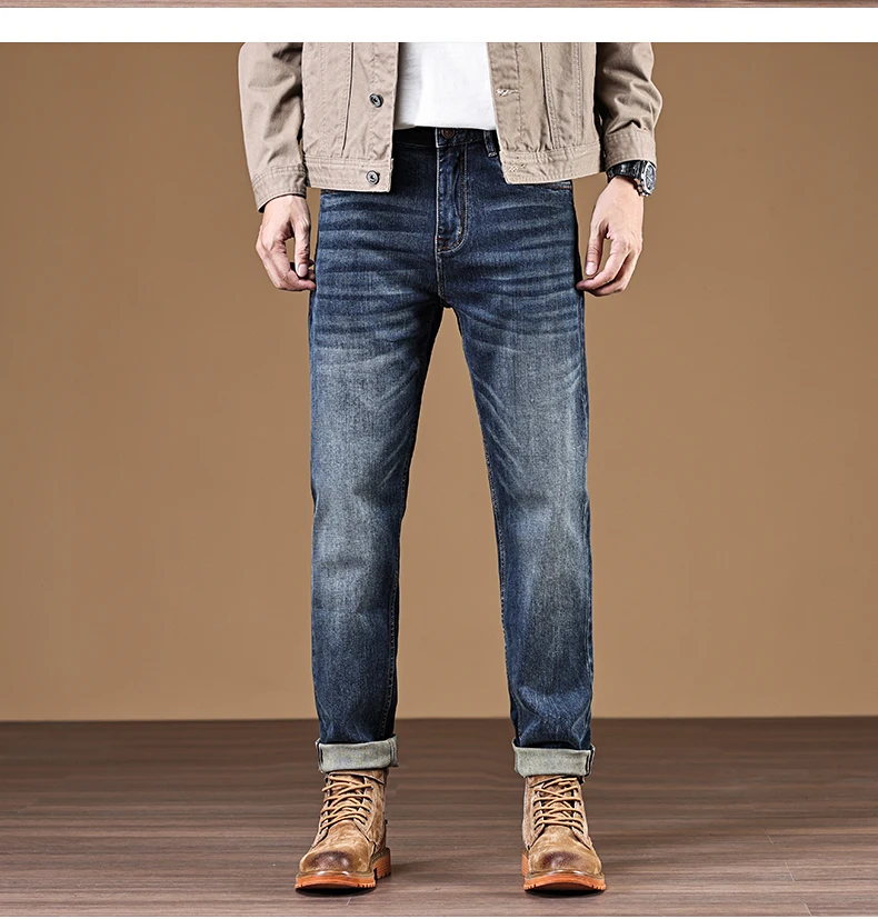 2023 autumn and winter new jeans slim small straight casual pants all match the trend of thin Harun men's fashion brand