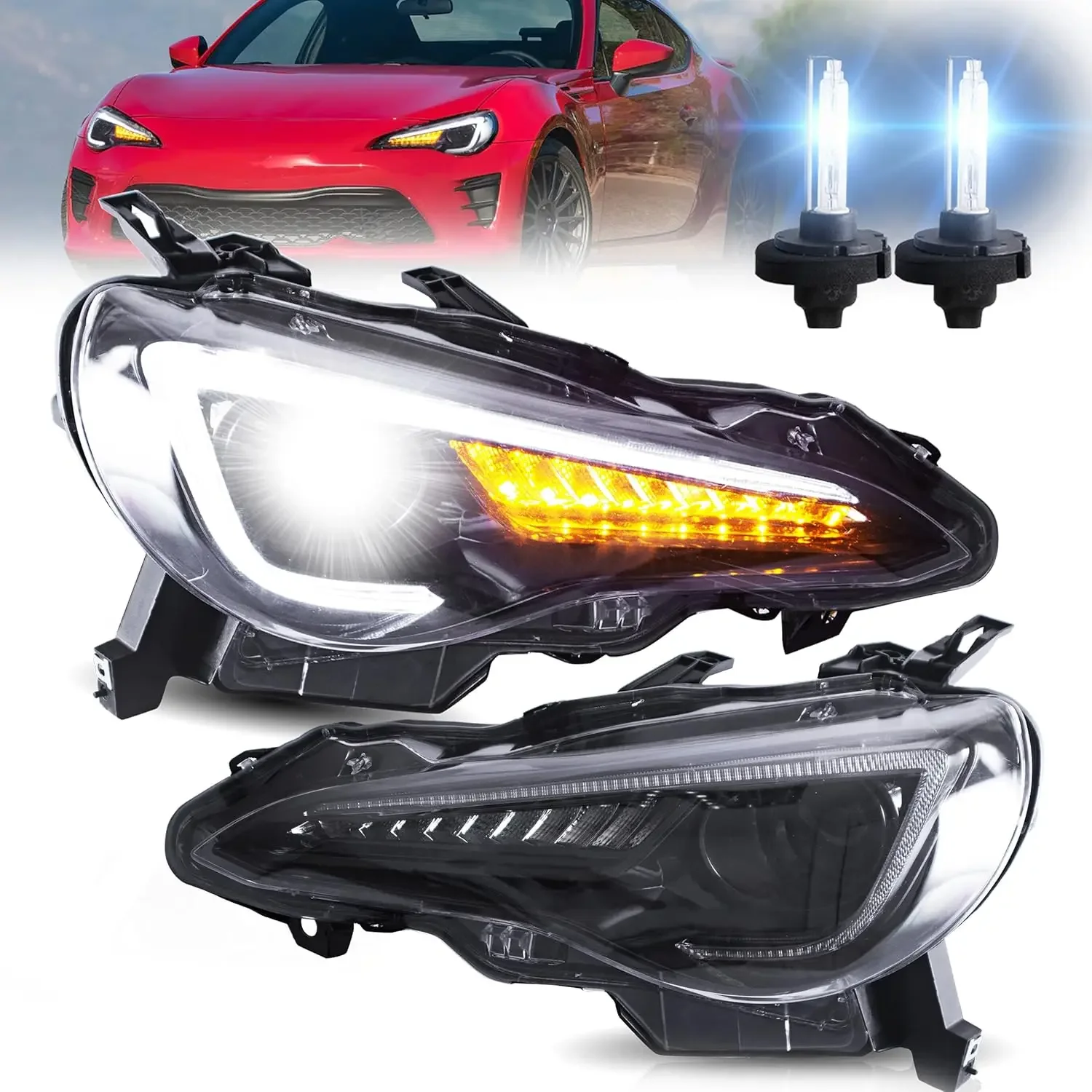 VLAND Headlights Fit for 2012-2021  86 1st Gen, Subaru BRZ, Scion FR-S, Plug-and-play, Headlights/D2H