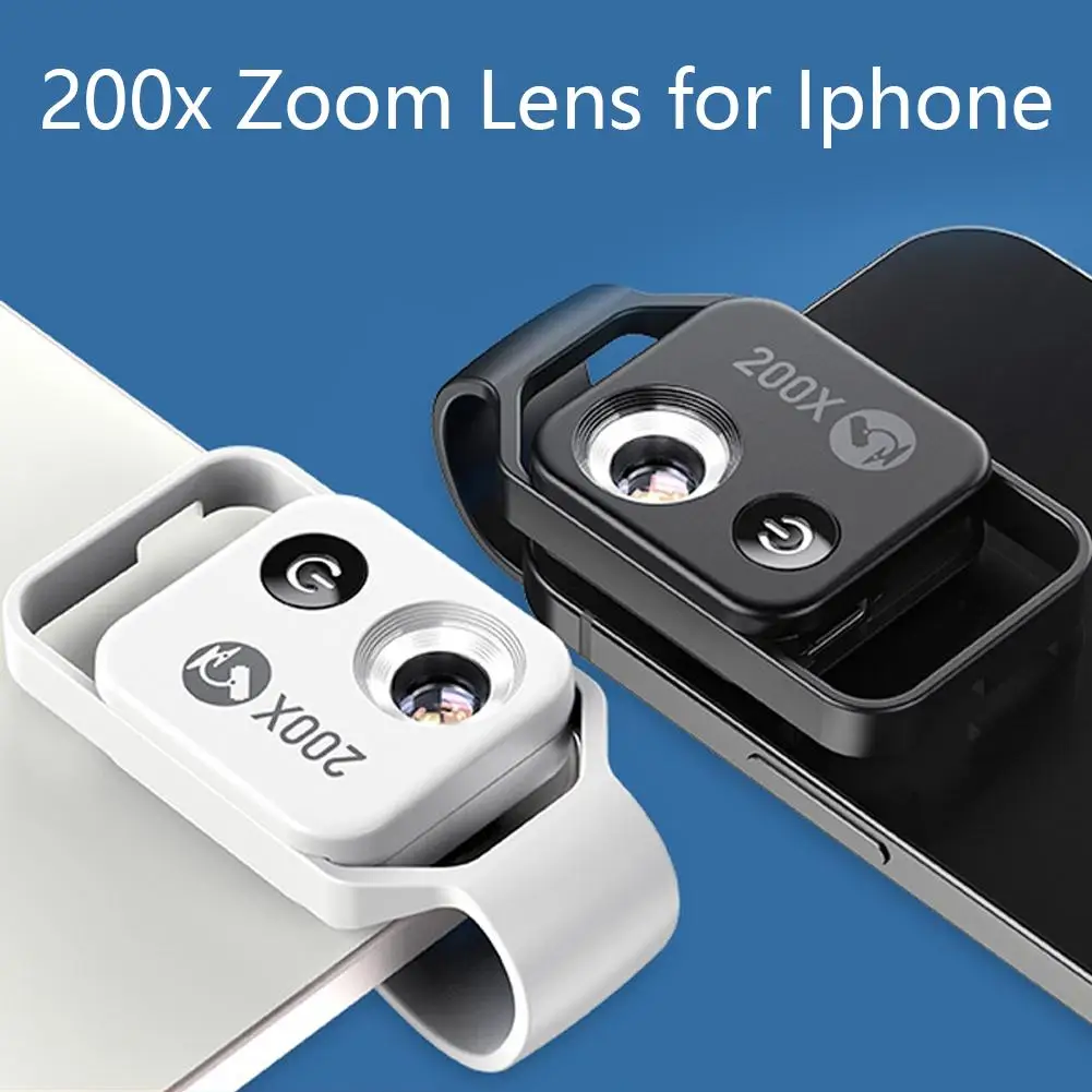 MS002 200X المهنية عدسة مجهر الهاتف مع مشبك الهاتف لمراقبة شعر الحشرات النباتية مجوهرات اليشم تقييم