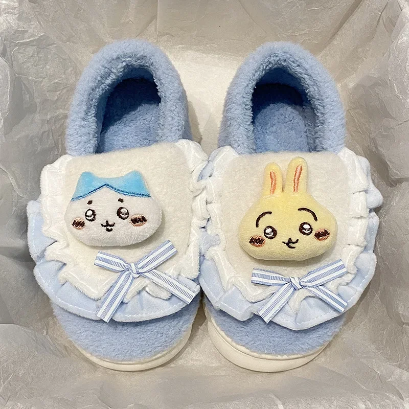 

Anime Chiikawa Slippers Usagi Y2K Cartoon Cotton Slippers Cute Indoor Anti Slip and Plush Thick Soled Warm Slipper Festival Gift