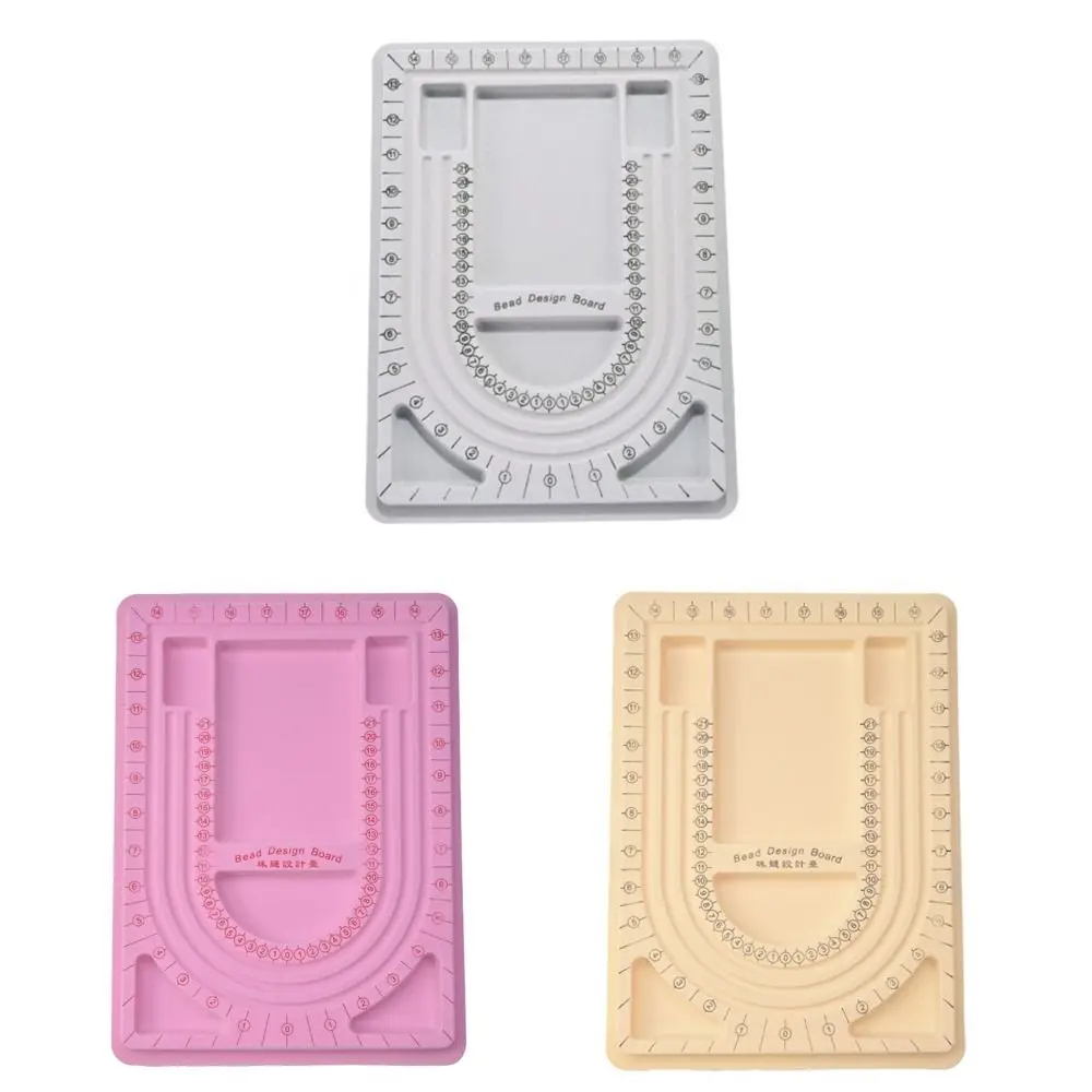 Durable Colorful Beading Board Flockeda Convenient Bracelet Tray DIY Jewelry Making Measuring Tools
