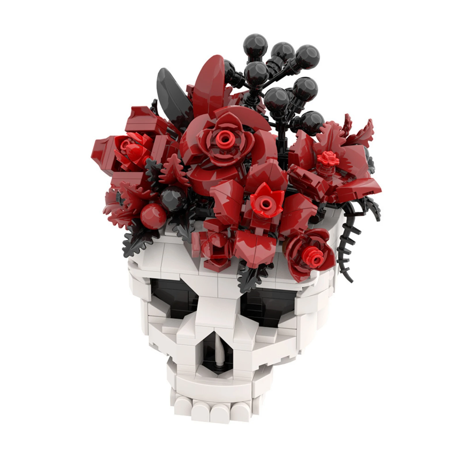 

510PCS Creative Building Bricks Flower Bouquet Skull Head Model for Adults and Kids, Fun DIY Assembly Toy