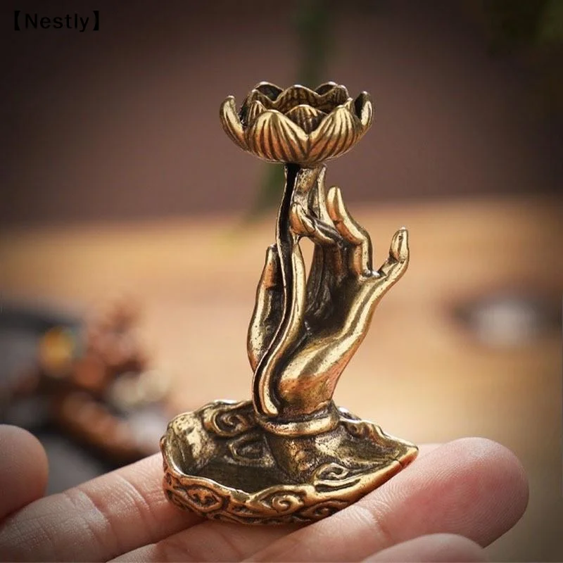 Alloy Backflow Incense Burner Mini Bergamot Waterfall Incense Sticks Holder Incense Cone Stand For Home Office Decor〔Nest〕
