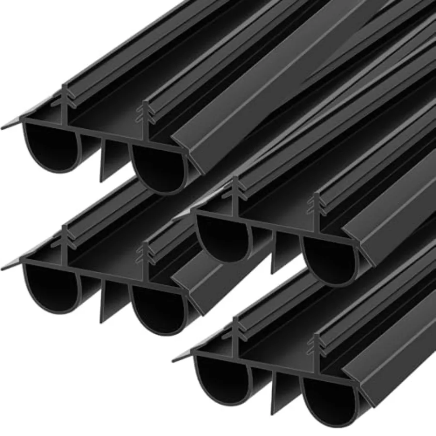 

4 Pack Bottom Door Seal Exterior Plastic PVC 1 3/4" x 36" for Vinyl Concealed Kerf/Channel Fit Under Door Seal Strip for Weathe