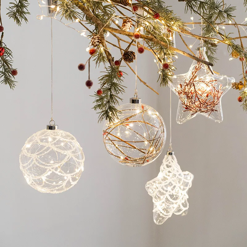 

Christmas Xmas Tree Decoration LED Globe Bulbs String Light with Snow Cute Ornaments Perfect for Home Patio Fireplace Gift 2025