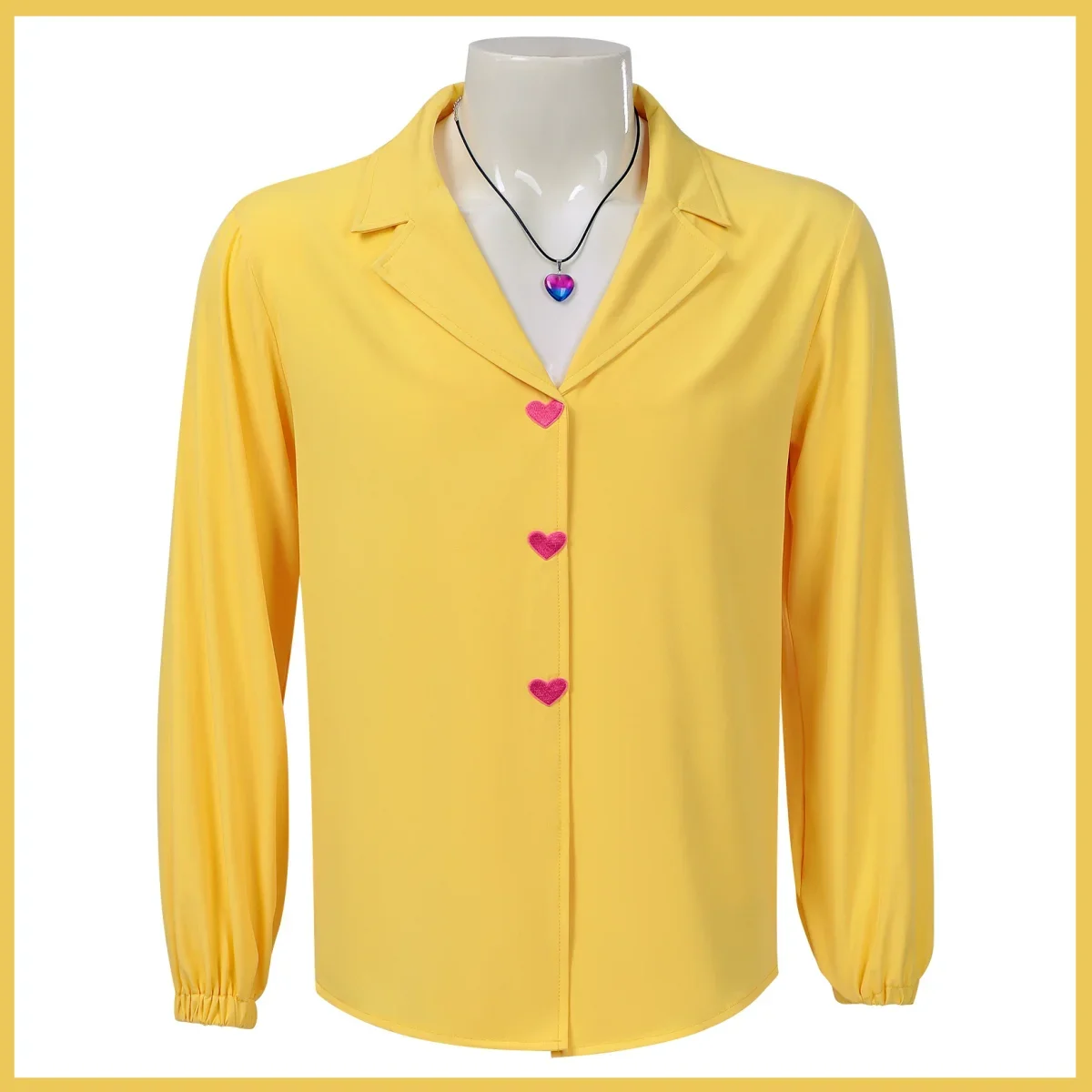 Anime filmes saja meninos soda pop grupo romance cosplay traje camisa amarela colar superior peruca homem mulher terno de halloween