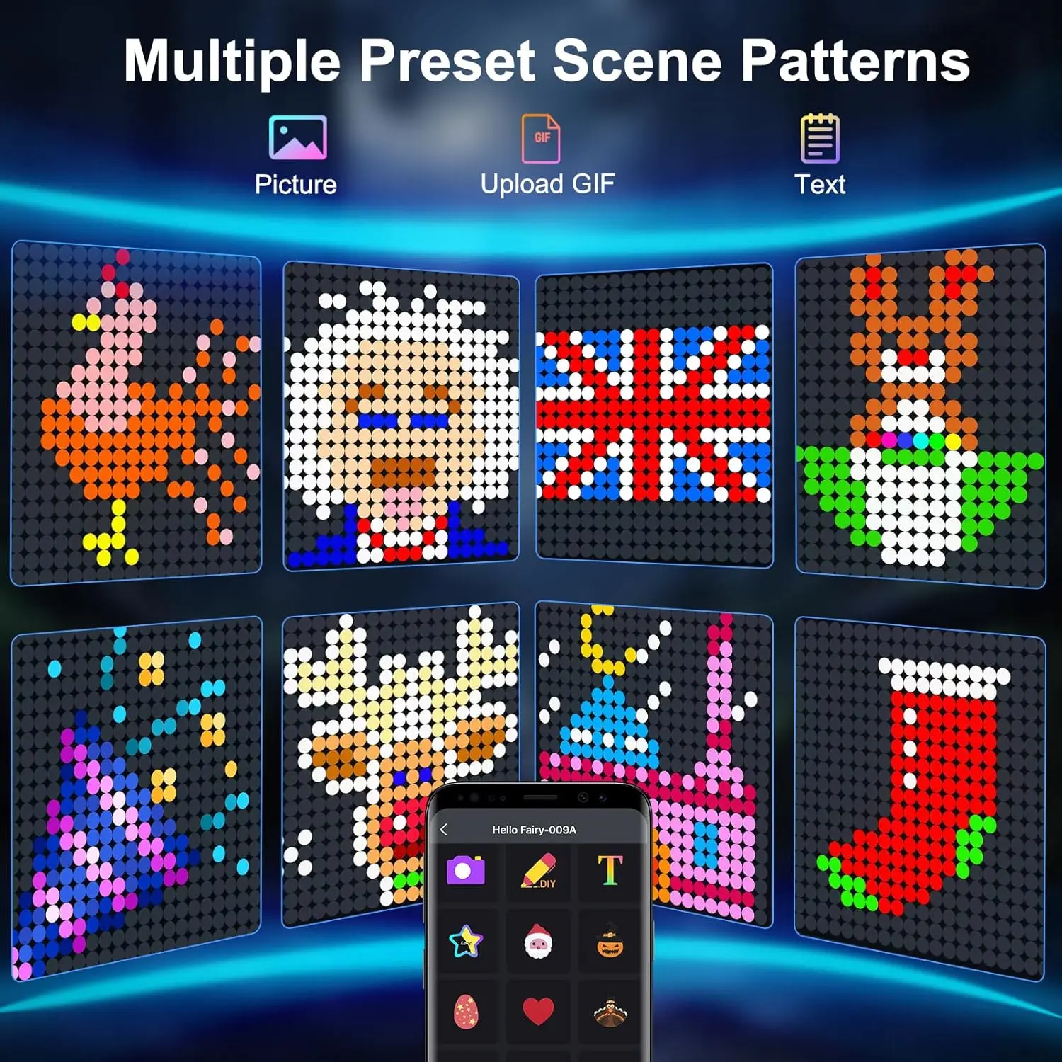 Smart LED Curtain Lights Support App-Based DIY Patterns, Perfect for Halloween and Christmas Curtain Decorations Ambient Light