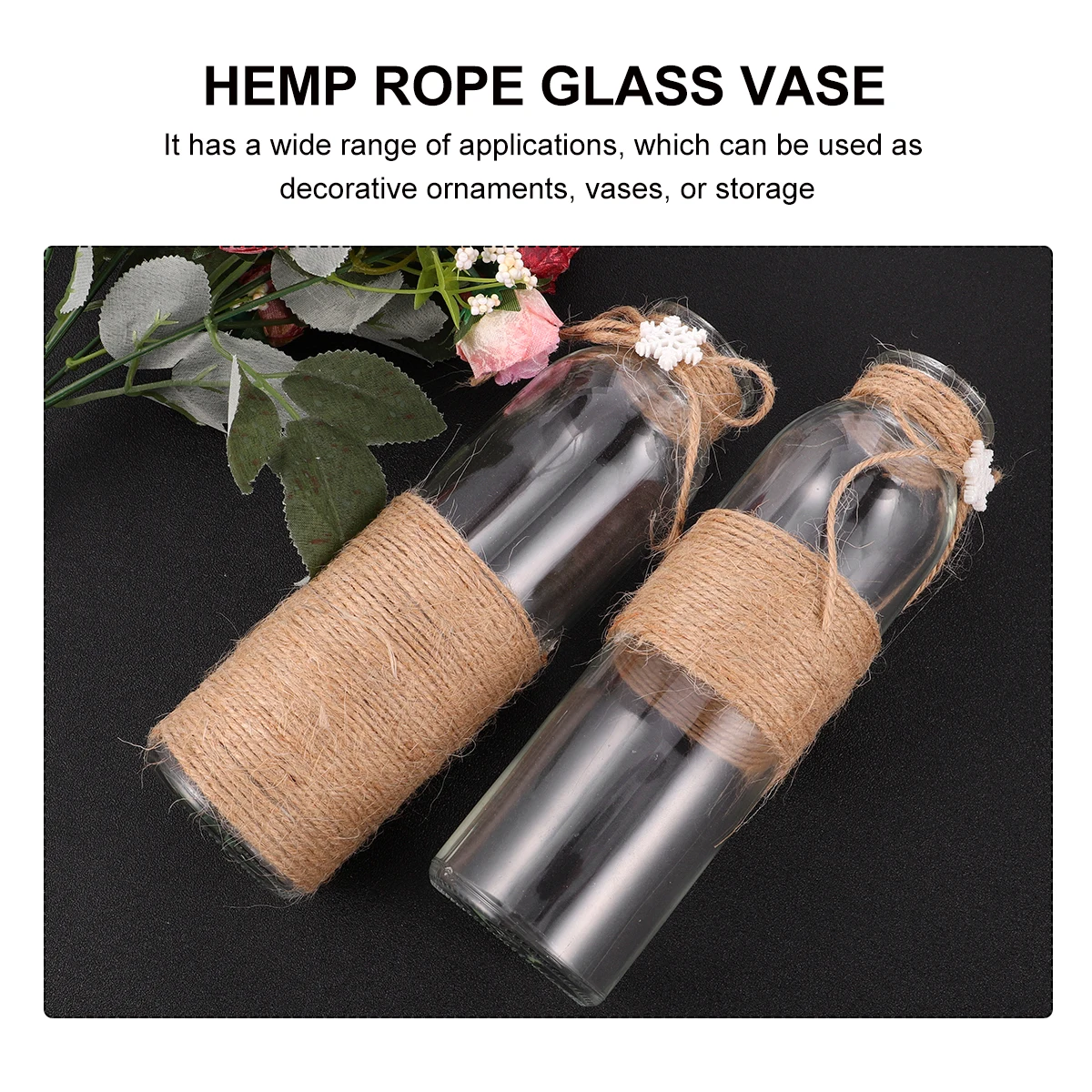 

2pcs Transparent Glass 2 Transparent Vase Pcs Desktop Plants Flower Arrangement Decor Bracket Smooth Lines Home Office nament