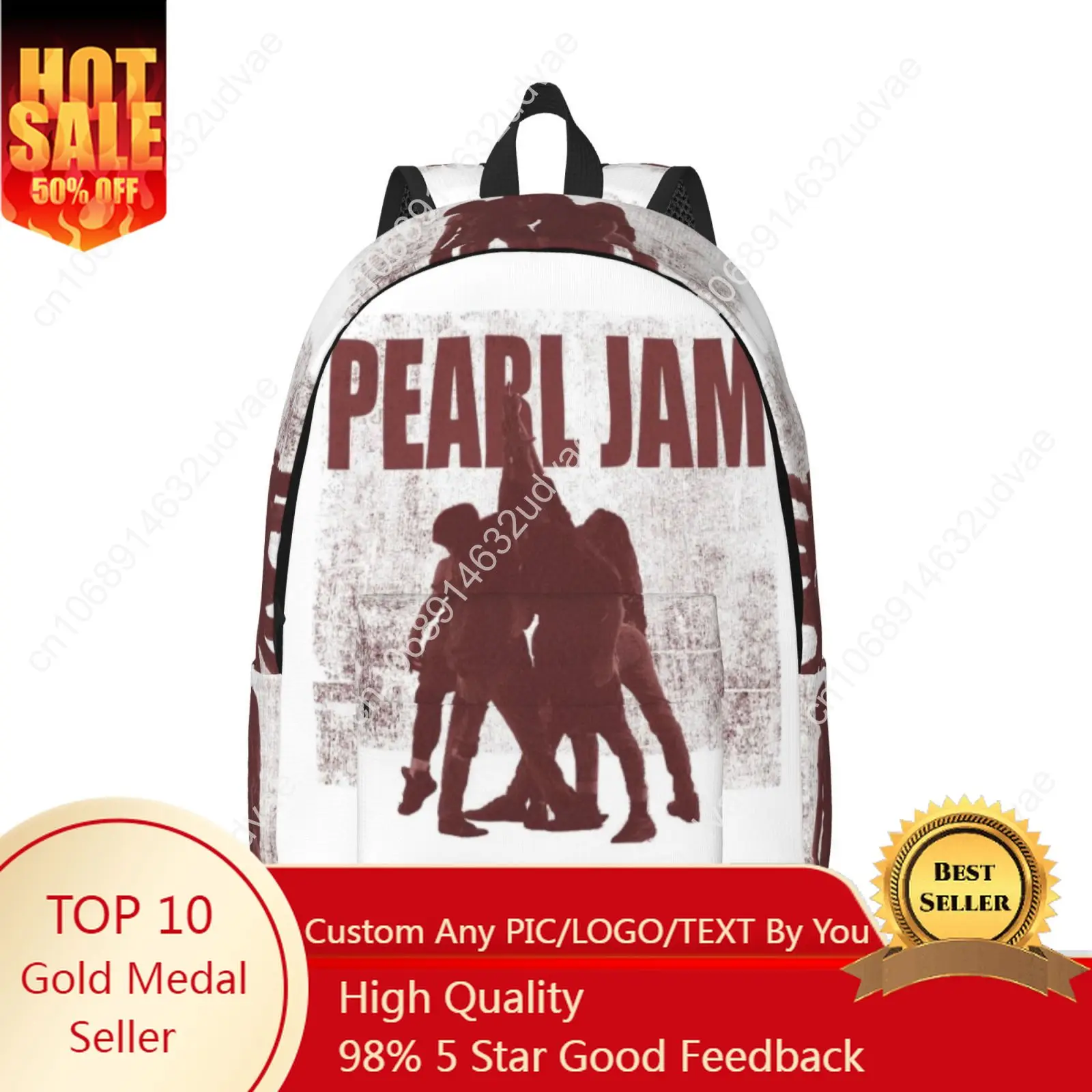 

Pearl Jam Rock Band Even Flow Custom Canvas Lightweight Backpack Fashion Durable Student Men Women Business Daypack