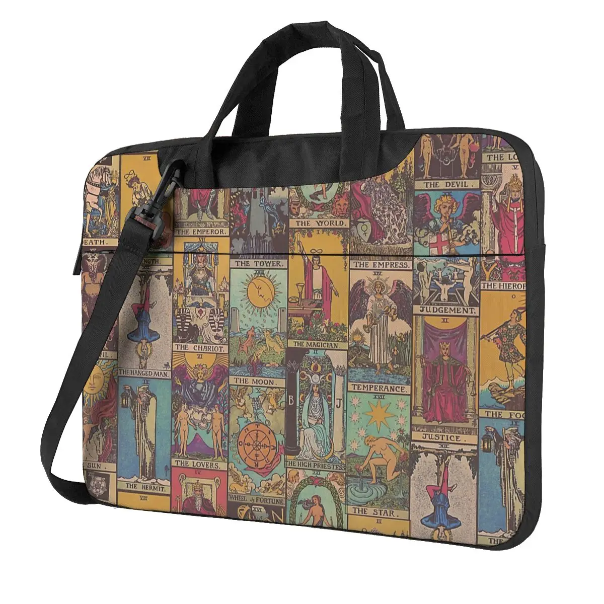 

The Major Arcana Of Tarot Vintage Patchwork Laptop Bag Case Protective Vintage Computer Bag Bicycle Crossbody Laptop Pouch