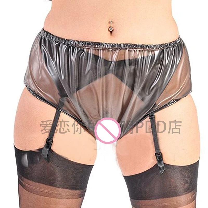 Mutandine sexy in PVC trasparente per adulti Intimo erotico impermeabile Coppie Giochi di ruolo Fantasia Affascinante Vita media