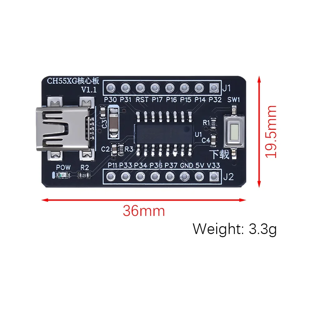 CH552G core board 51 MCU development board CH551G system board CH554 learning USB communication download