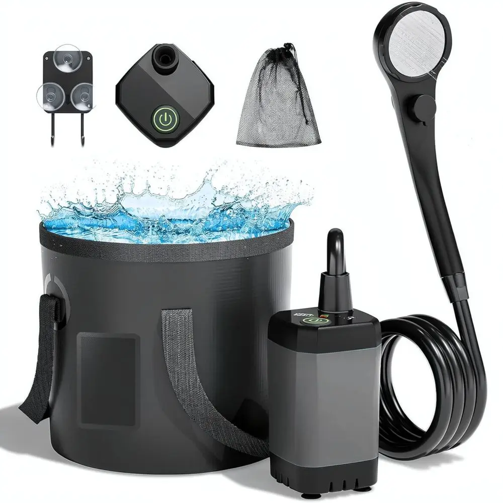Portable Outdoor Shower Pump Electric Camping Sprayer Rechargeable For Hiking Beach Washing Water Flow Adjustable Tool