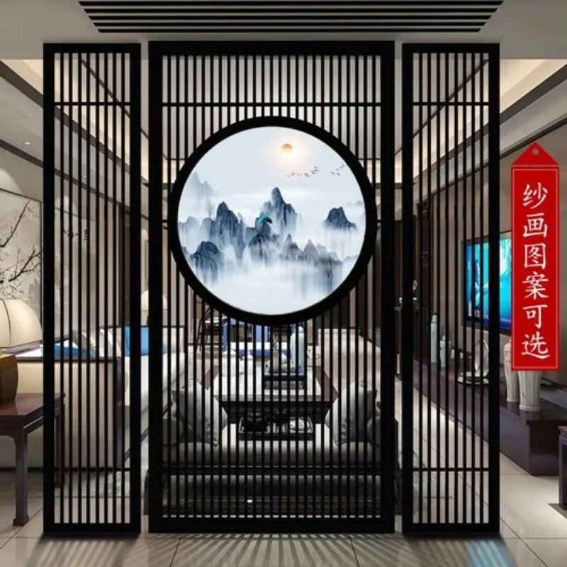 

Home Living Room Entrance Office New Japanese-Style Solid Wood Grille Screen Mobile Partition Wall