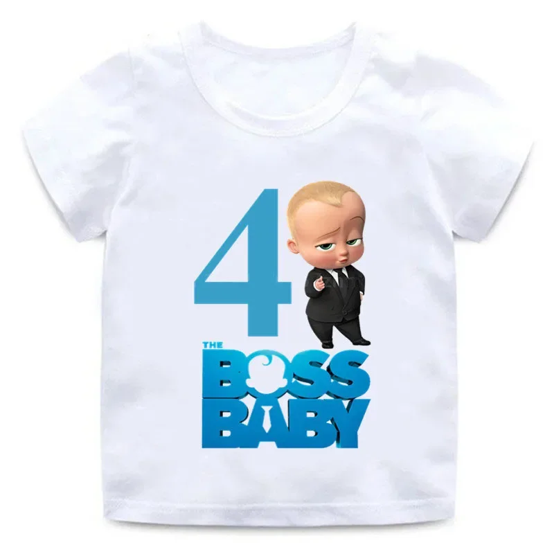 DIY Name Boss for Baby T Shirt Supplies Boy Girls Boss Birthday Party Decorations Shirt Short Sleeve Tee Tops for 2-9 Years